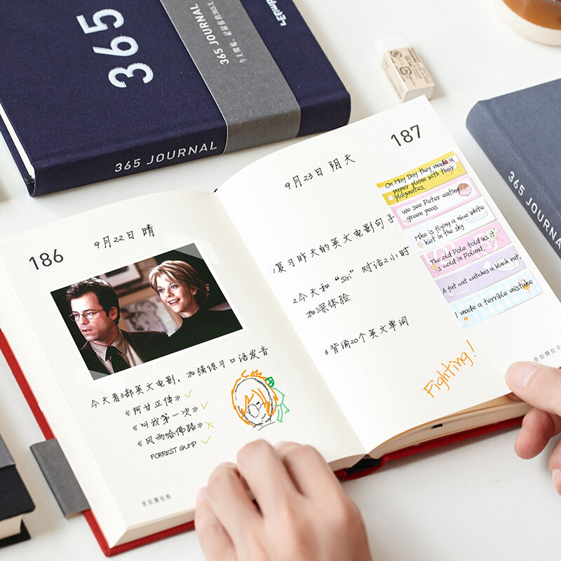 Nuovo 365 giorni pianificatore di campioni diario Notepad diario creativo panno Notebook Super spesso blocco note studenti Notebook carino