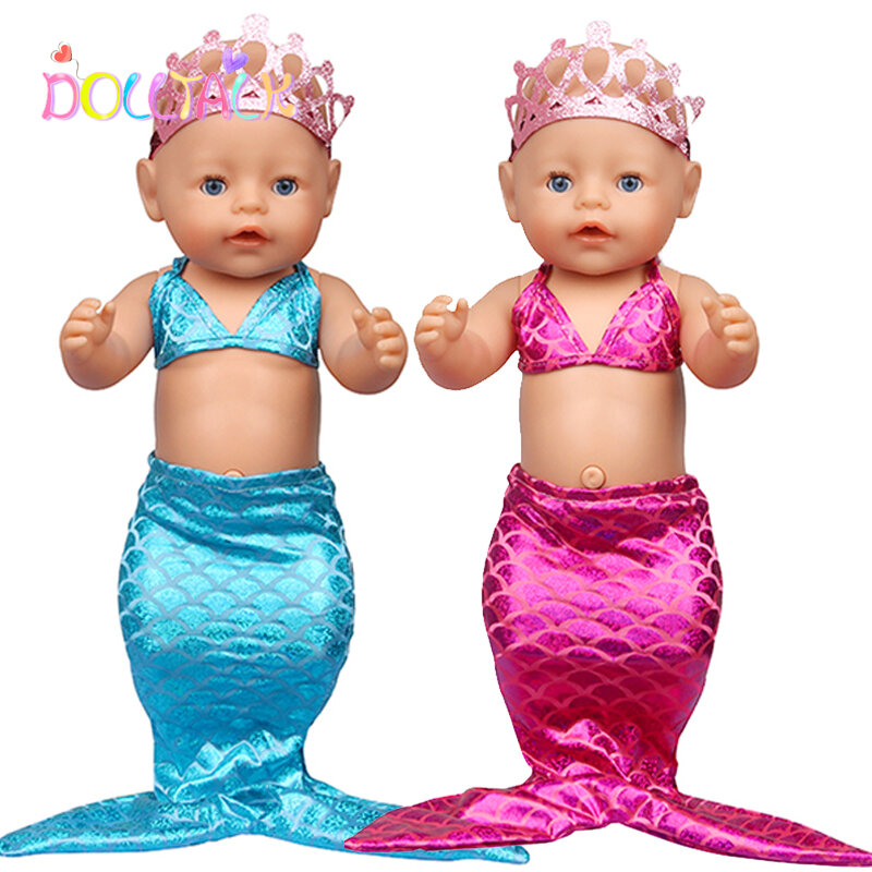 Vêtements de sirène imbibés pour bébé, accessoires de maquillage pour nouveau-né, cadeau d'anniversaire et de festival, culotte pour enfant, 18 po, 43cm