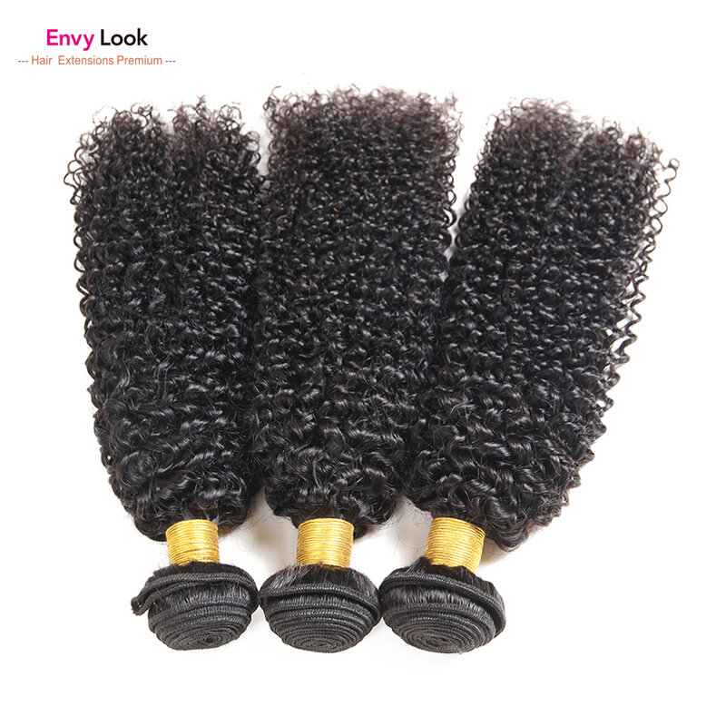 Envy Look colore naturale Afro crespo riccio 3/4 fasci macchina Remy brasiliana capelli umani doppia trama per donne nere salone