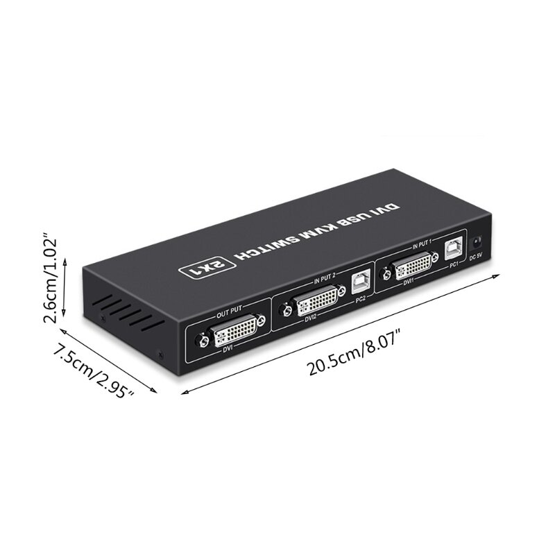 H052 DVI KVM Switch Two In One Out 4K due computer condividi tastiera USB e Mouse stampa Monitor Switcher Box Hub