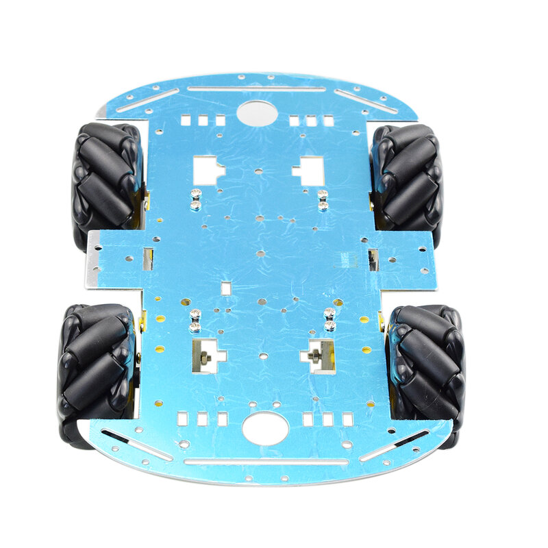 2KG Load Omni Mecanum Wheel Robot Car Chassis Kit with 4pcs TT Motor 60mm Mecanum Tire for Arduino Raspberry Pi DIY STEM Toy