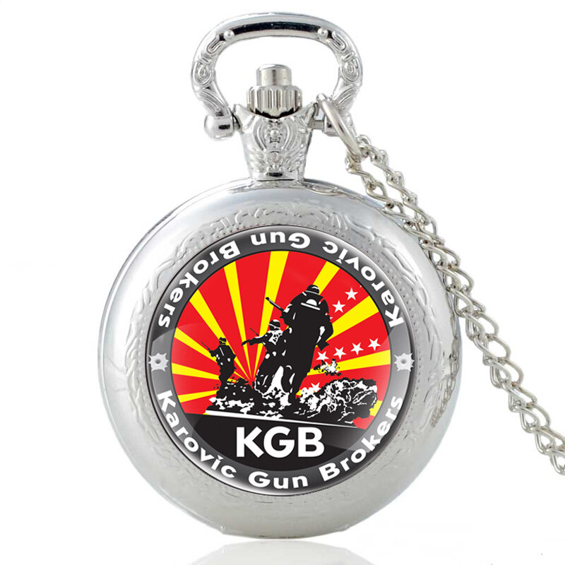 Radziecki комитт Государственной Безопасности KGB Design Vintage zegarek kieszonkowy kwarcowy КГБ wisiorek zegar zegarek mężczyźni kobiety naszyjnik