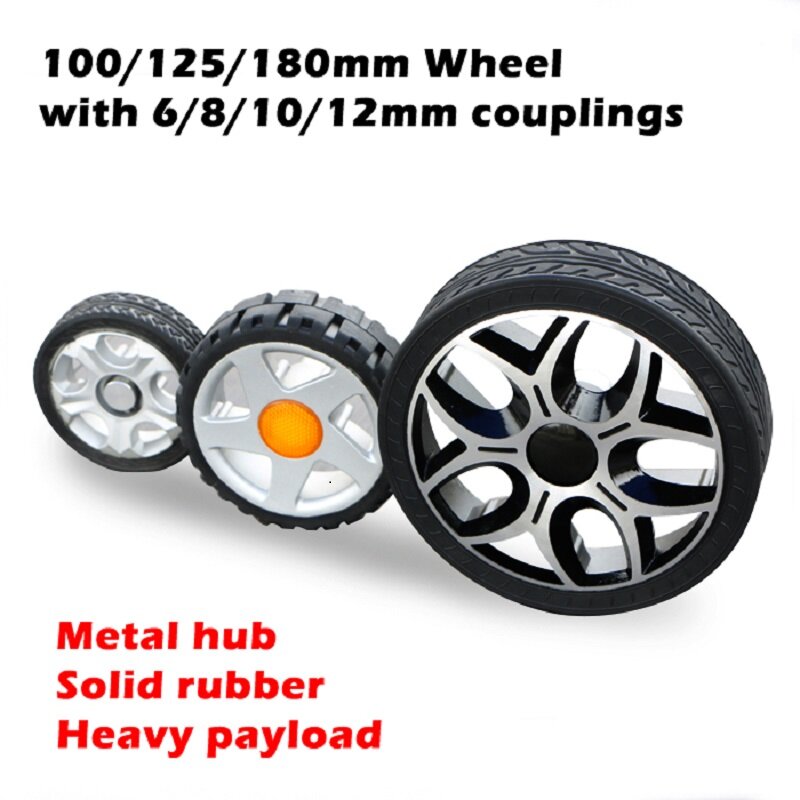 100/200kg Payload Solid Rubber Aluminum Bearing Wheel Smart Car Driving Wheel Driven Tire Agv Non-Inflation for DIY Robot Parts