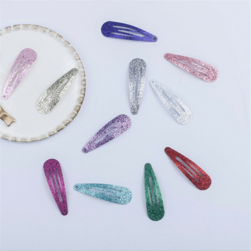 Candy Color Dripping Glitter Powder Clip de cabelo para meninas, Princesa Presilha, Headdress Hairpins, Acessórios para cabelo, 20pcs por lote