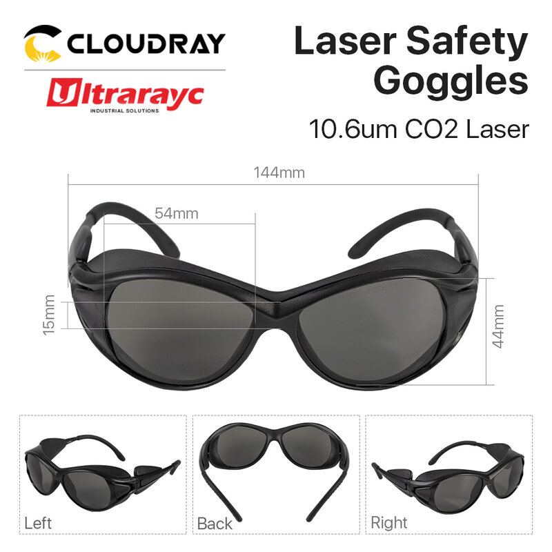 Ultrarayc CO2 Laser Óculos de Segurança, Óculos de Proteção de Tamanho Pequeno Escudo Óculos de Proteção para Máquina Laser Co2