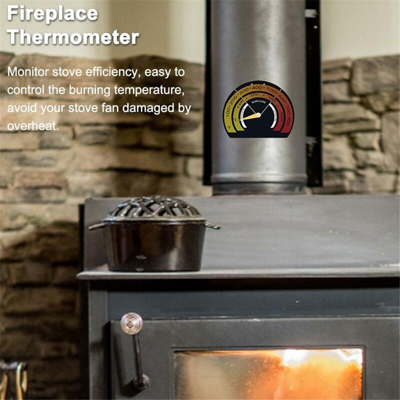 Termómetro magnético para estufa, horno, chimenea, termómetro para estufas de Gas de madera