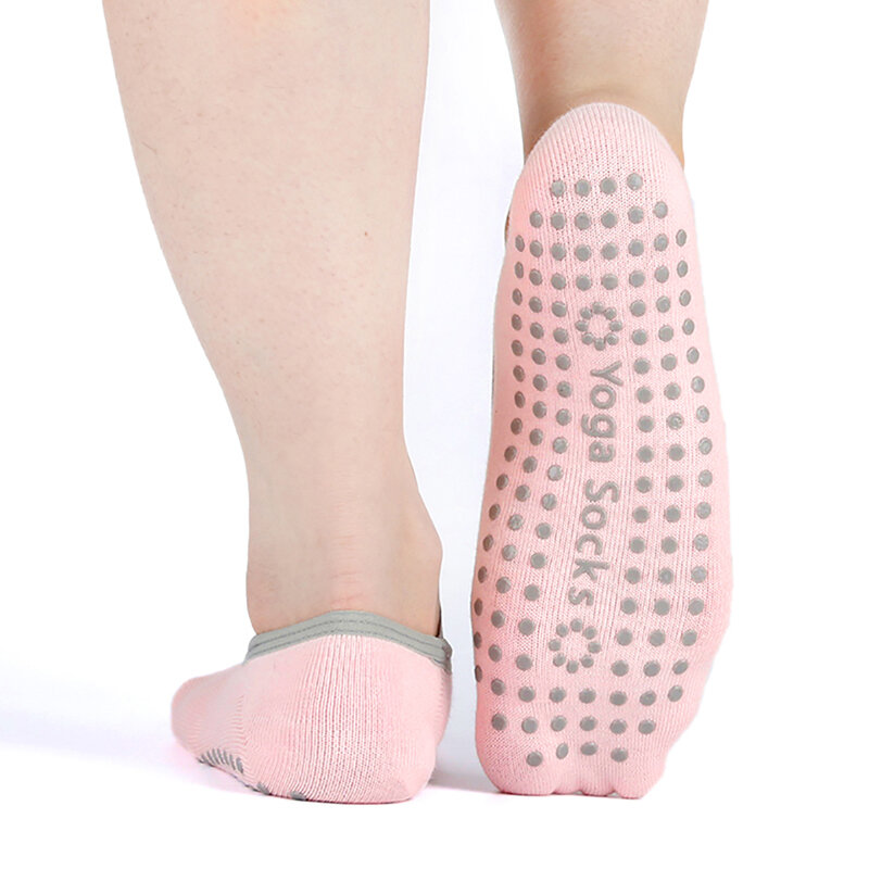 Calcetines de Yoga para mujer de corte bajo antideslizante y pegajoso inferior entrenamiento Pilates calcetín de agarre para mujer Zapatillas de baile Fitness Ballet Socken