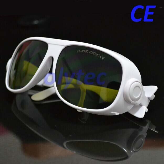 Gafas de seguridad IPL con estuche negro y paño de limpieza, lentes con certificado CE, longitudes de onda de amplio rango, 190-2000nm