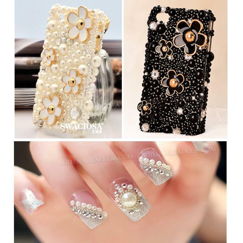 Perlas de imitación de plástico ABS para decoración de uñas, varios colores AB, semiredondas, brillantes, 2-10mm, venta al por mayor