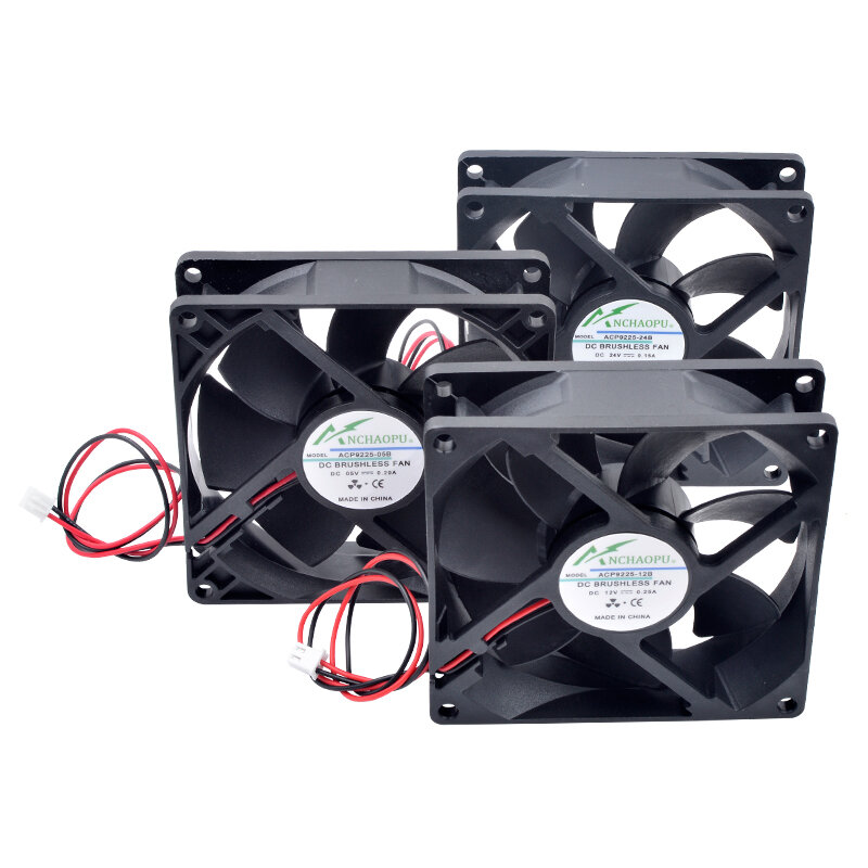 ACP9225 9cm 92mm fan 92x92x25mm 9025 DC5V 12V 24V 2pin Cooling fan for chassis power inverter