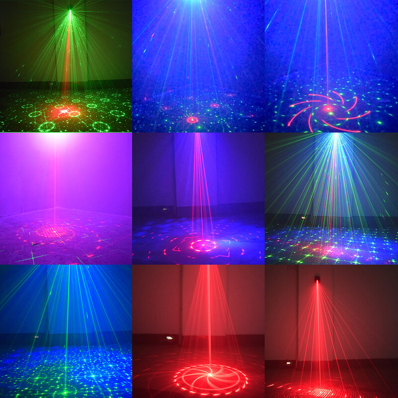 RGB Mini Led DJ światło laserowe Disco projektor USB LED UV dźwięk Party światło dyskotekowe na ślub Xmas urodziny impreza z okazji Halloween dj strona główna