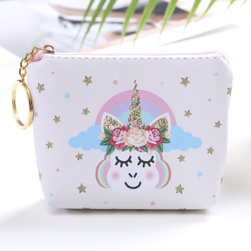 Śliczne Kawaii Holder dobre Anime Kid torby dla dziewczynek nowe dzieci Cartoon jednorożec portmonetki kobiety portfele małe panie torebka prezent