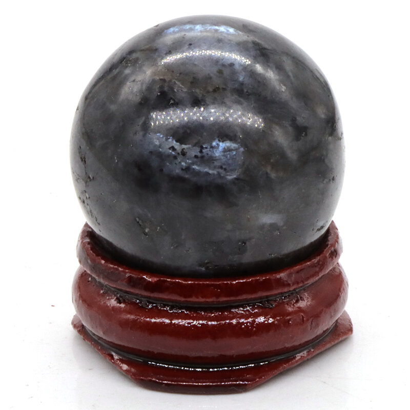 Lot de 5 pierres naturelles en forme de boule de 30MM, larvikite-labradorite, cristaux de pierres précieuses décoratives pour la maison, pierres de guérison, artisanat magique, Globe de massage, cadeau