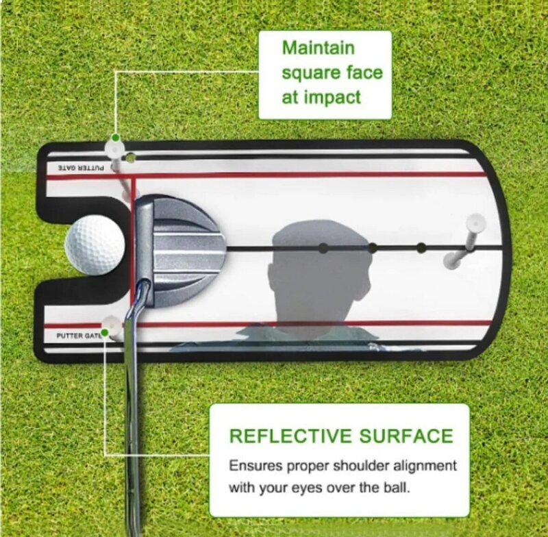 Balanço de golfe em linha reta prática putting espelho alinhamento treinamento auxílio instrutor do balanço linha olho acessórios golfe