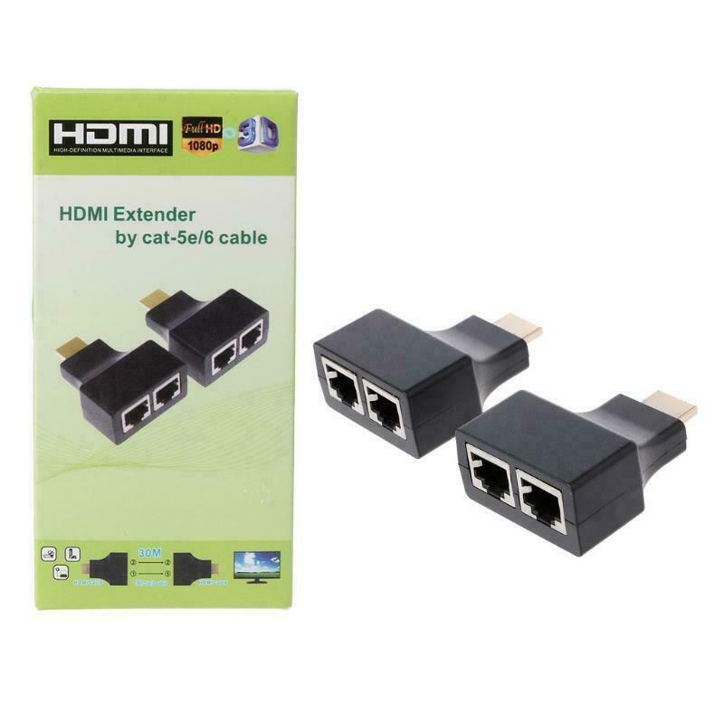 1 Paar Hdmi Naar Dual RJ45 CAT5E CAT6 Utp Lan Ethernet 1080P Hdmi Extender Adapter