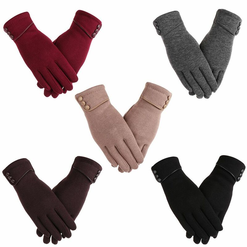 Элегантные зимние теплые плотные перчатки для сенсорного экрана плюс бархатные варежки для вождения лыжные перчатки