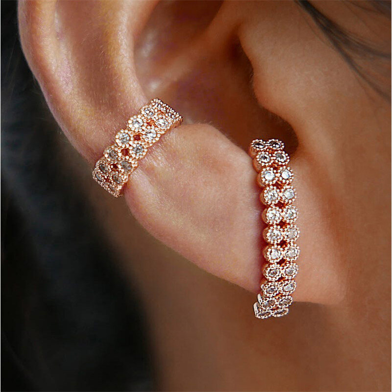 New Zircon Safe Pin Hoop Earrings for Women Fashion Hip Hop Metal Hanging Earrings Wholesale Jewelry Accessories Gifts
