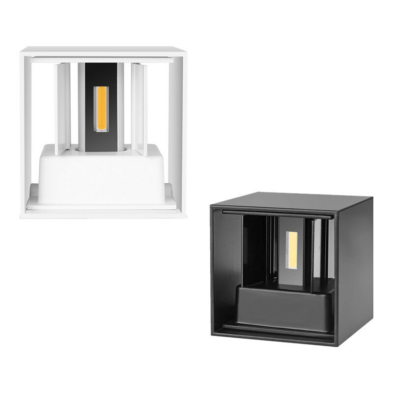 Luminária de parede ajustável, 6w, 12w, ip65, à prova d'água, uso interno e externo, luz para varanda, em alumínio