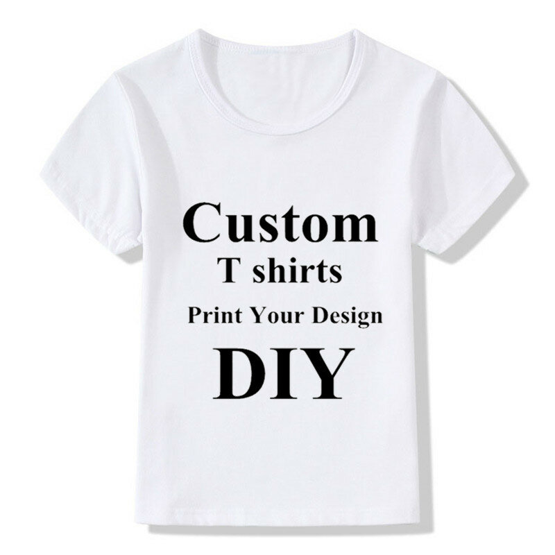 Custom Chirdren T-Shirts Diy Print Uw Ontwerp Jongens/Meisjes Diy T-Shirts Tops, Voor-En Achterkant Diy Print Contact Verkoper Frist