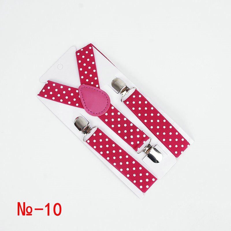 Cinturón con estampado de lunares para niños Y niñas, tirantes elásticos ajustables con Clip en forma de Y, 3 Clips, a la moda