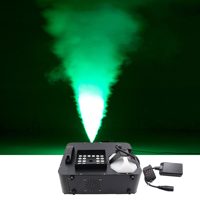 Machine à brouillard LED avec télécommande, machine à fumée verticale, RVB, fête DJ Chang, faire du brouillard, divertissement domestique, 1500W, lot de 2 pièces