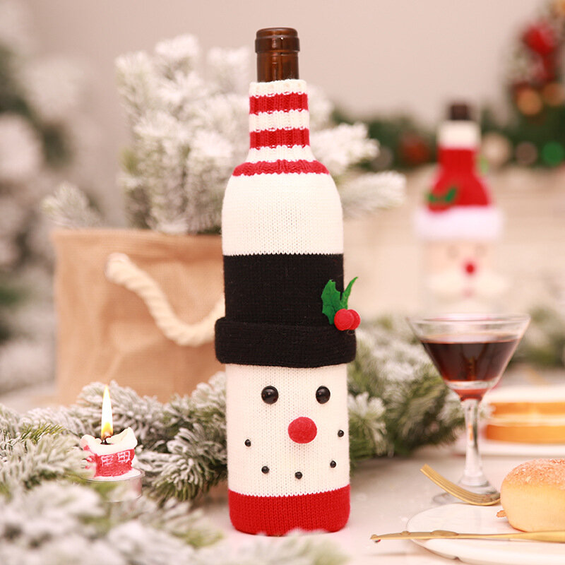 2020 decorazioni natalizie cena da tavola Set da vino natalizio abito abito bottiglia di vino ornamento natale