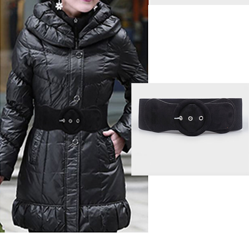 Cinto de cintura feminina cummerbund elástico cinto quadrado fivela vestido preto decorar cintura feminina ampla couro plutônio elástico cós