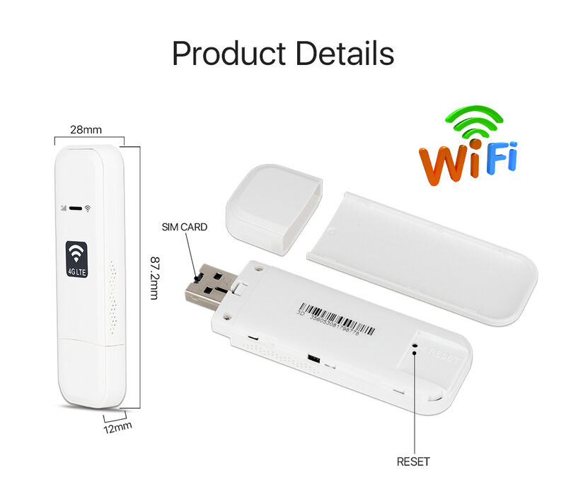 Pocket 4G Wireless Router Unlocked Mobile WiFi Hotspot SIM Card 4G LTE USB Modem Wireless Network Adapter For Travel