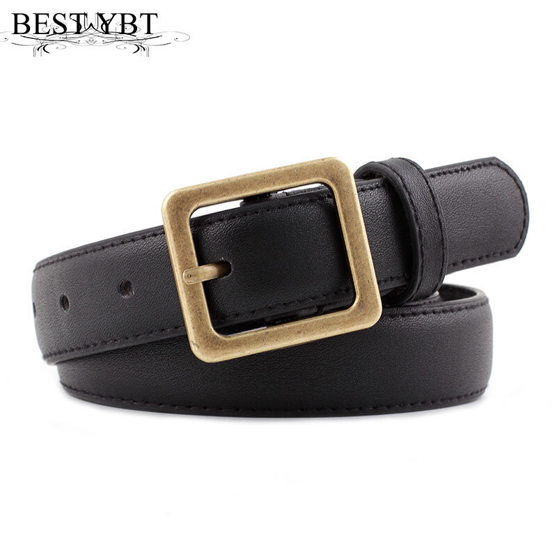 Best YBT Women Imitation Leather Belt Alloy Pin Buckle Belt New Style Young Student Fashion Decorative All-match Girl Pants Belt