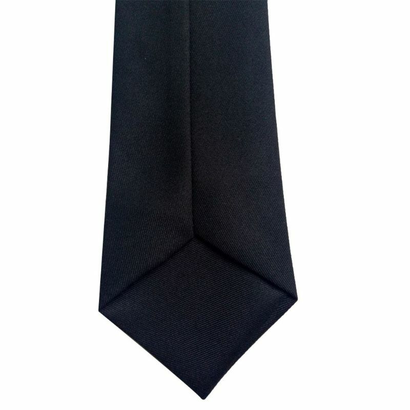 Cravate de Cou en Imitation de Soie pour Homme, Pré-Attachée, de Couleur Noire Unie, pour Uniforme de Sécurité Police, Enterrement et Mariage, 50x8cm