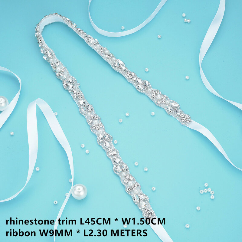 (1PC) Rhinestones bridal belt diamond wedding dress belt with crystal wedding sash for wedding dress accessories WDD1057