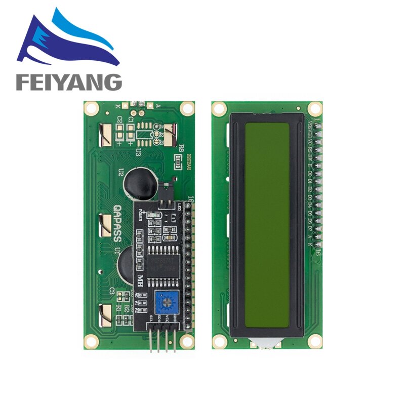 LCD1602 1602 LCD Module Blauw/Geel Groen Scherm 16x2 Karakter LCD Display PCF8574T PCF8574 IIC I2C Interface 5V voor arduino