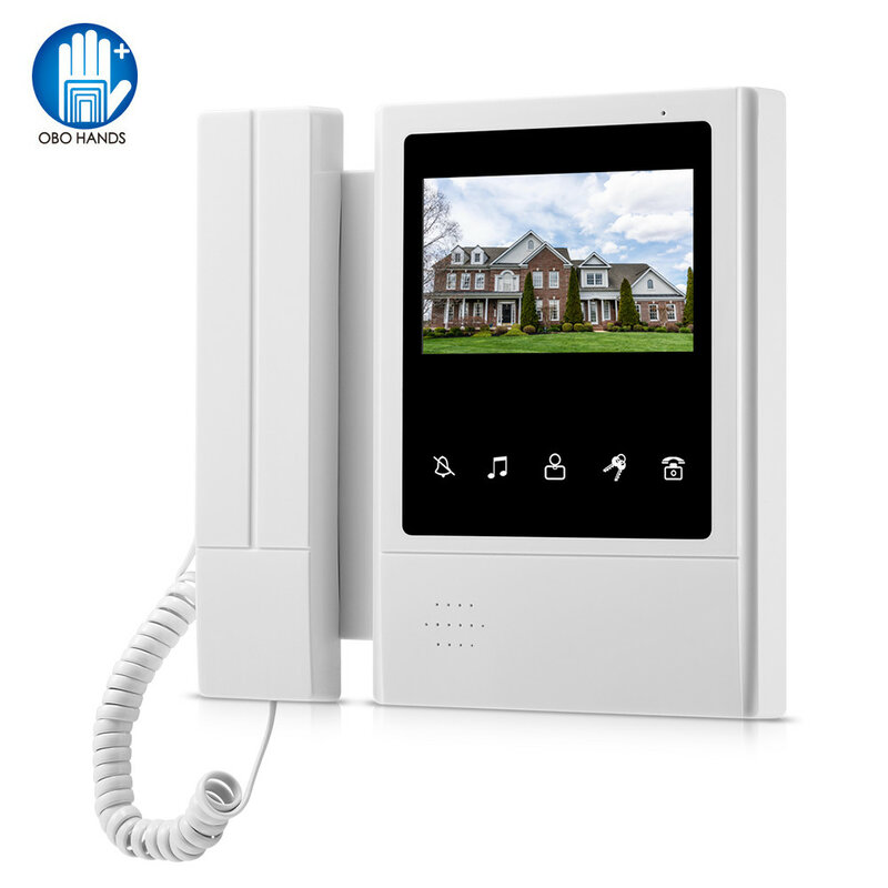 4.3" Video Intercom Doorbell Monitor Indoor Unit Color TFT-LCD Screen Two-way Audio Door Phone Intercom for Home Apartment