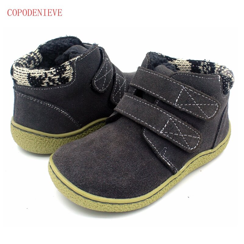 TONGLEPAO-Sapatos infantis casuais de couro natural, botas respiráveis, botas para meninos e meninas, inverno