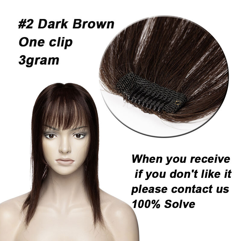 SEGO małe krótkie 3D powietrza przypinana grzywka z świątynie ludzkie włosy Remy włosy doczepiane Clip in naturalne Fringe włosy dla kobiet