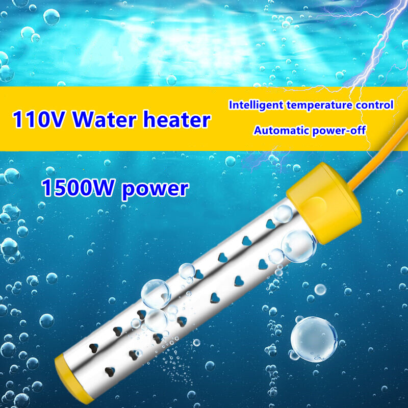 110V Hot Water Stick แบบพกพาเครื่องทำน้ำอุ่นไฟฟ้า Immersion เครื่องทำความร้อน American Plug ปิดอัตโนมัติและป้องกันการรั่วซึม