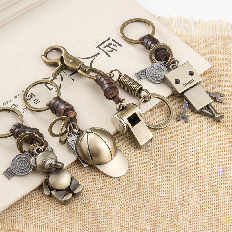 พวงกุญแจจี้แหวนรถเลดี้เกาหลี Schoolbag น่ารักแขวนตกแต่งคู่พวงกุญแจ