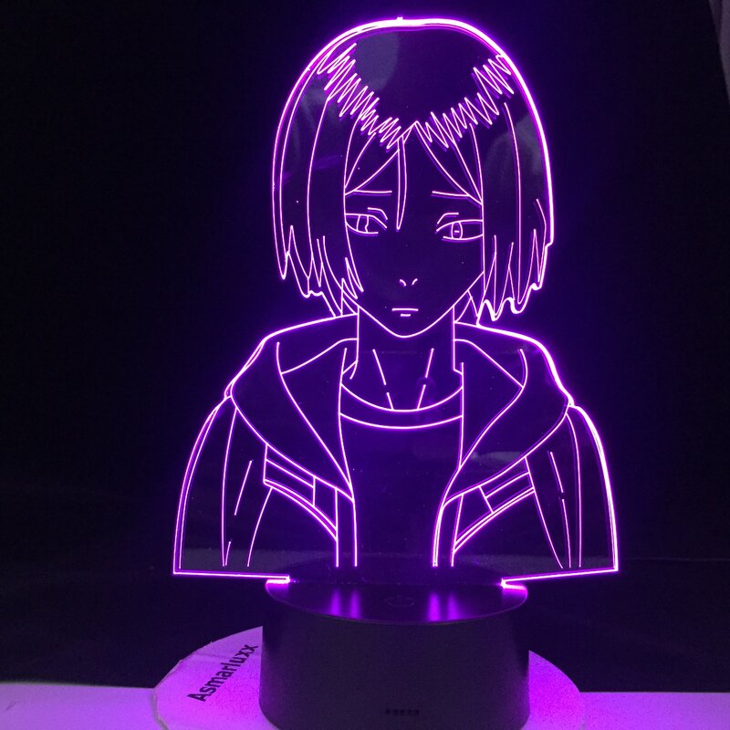 Фигурка Девочки Haikyuu Kozume Kenma для волейбола, 3d светодиодный ночник 7 цветов для детей, праздничный светильник для лучшего декора, домашний декор