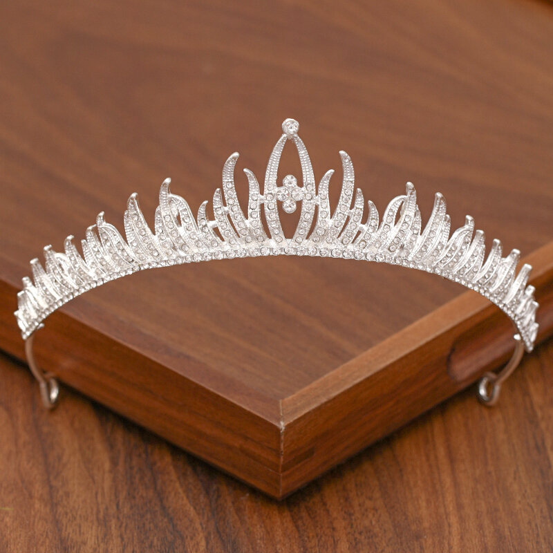 Mahkota Rambut Tiara Pengantin Aksesori Rambut Pernikahan untuk Wanita Mahkota Warna Perak untuk Mahkota Pengantin Dan Tiara Hadiah Aksesori Wanita