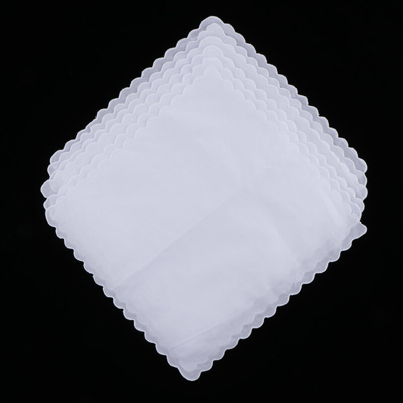 6x DIY panie białe chusteczki ślubne chusteczki bawełniane Hanky solidny biały pusty projekt spełnić twoje potrzeby DIY craft