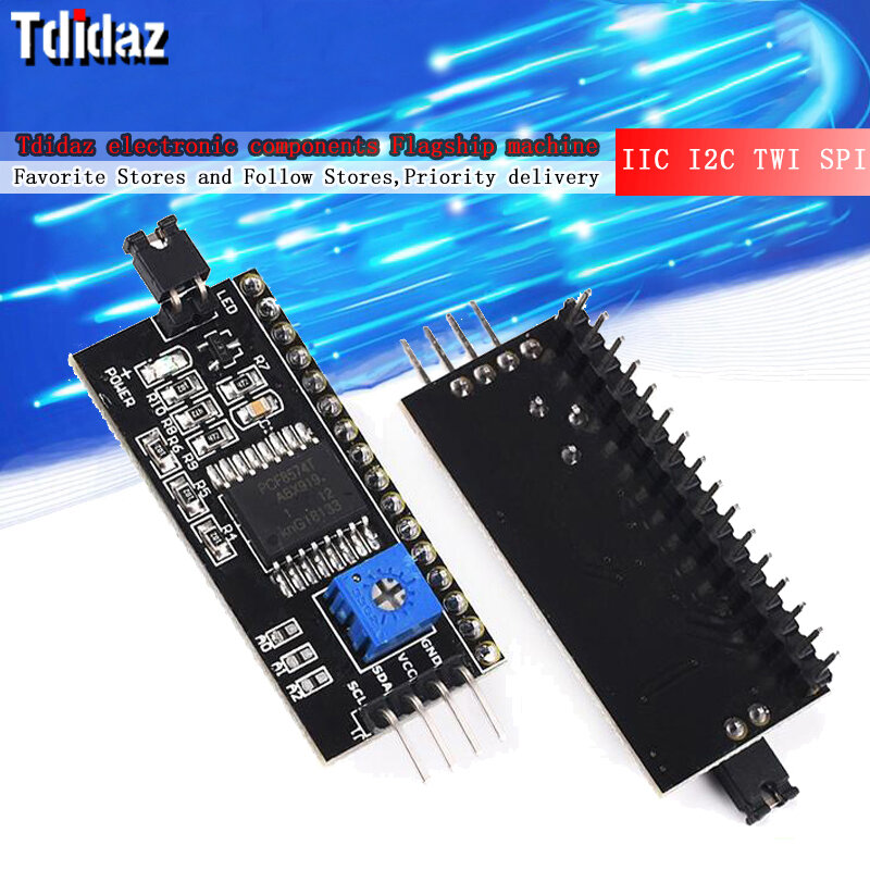 Iic I2C Twi Spi Serial Interface Board Poort 1602 2004 Lcd LCD1602 Adapter Plaat Lcd Adapter Converter Module PCF8574