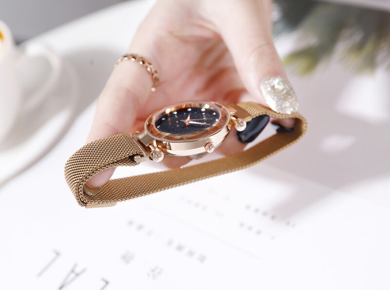 2022 Women Watches Bracelet Starry Sky Luxury Rose Gold Fashion Ladies Watches Women's Quartz Wristwatch Watchproof reloj mujer