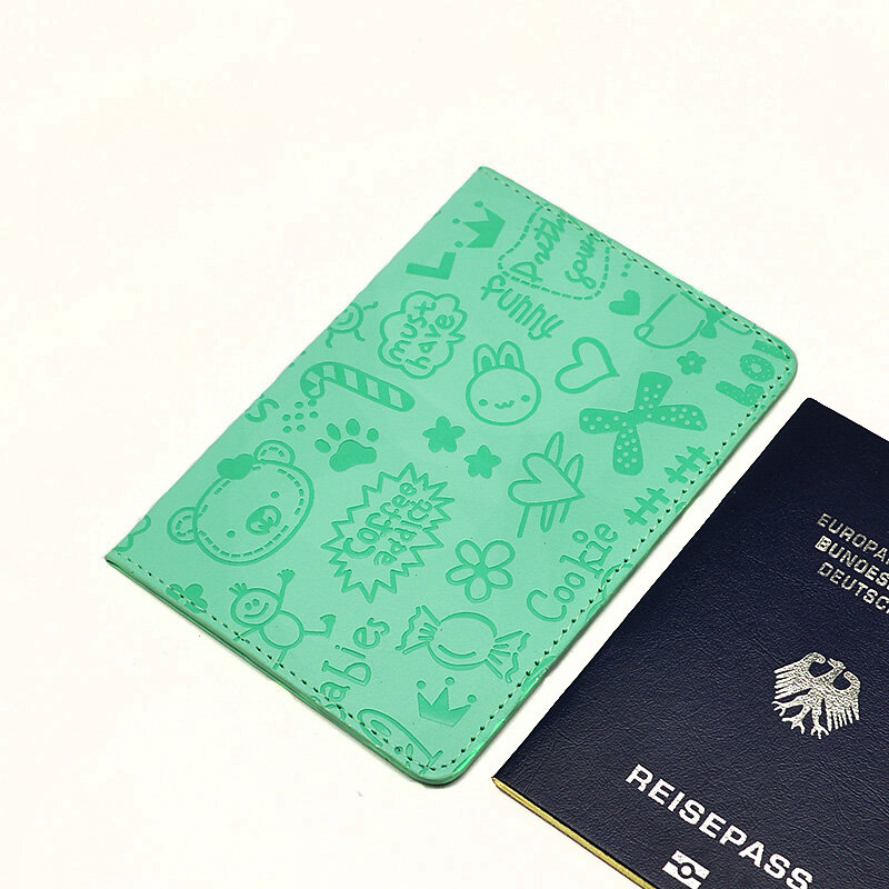 Capa para passaporte fofa feminina, protetor macio para passaporte rosa preto protetor de passaporte para meninas