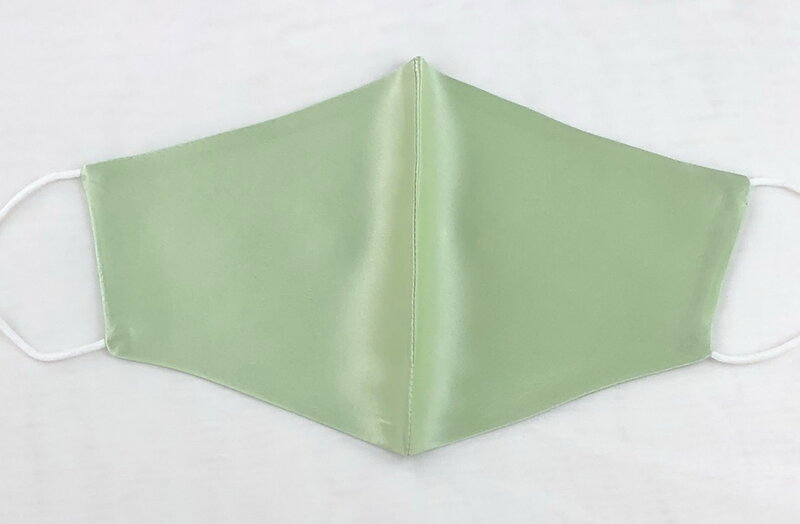 100% de seda pura máscara facial para adulto mulher homem com filtro bolso ajustável orelha cinta natal verde sálvia natural reutilizável lavável