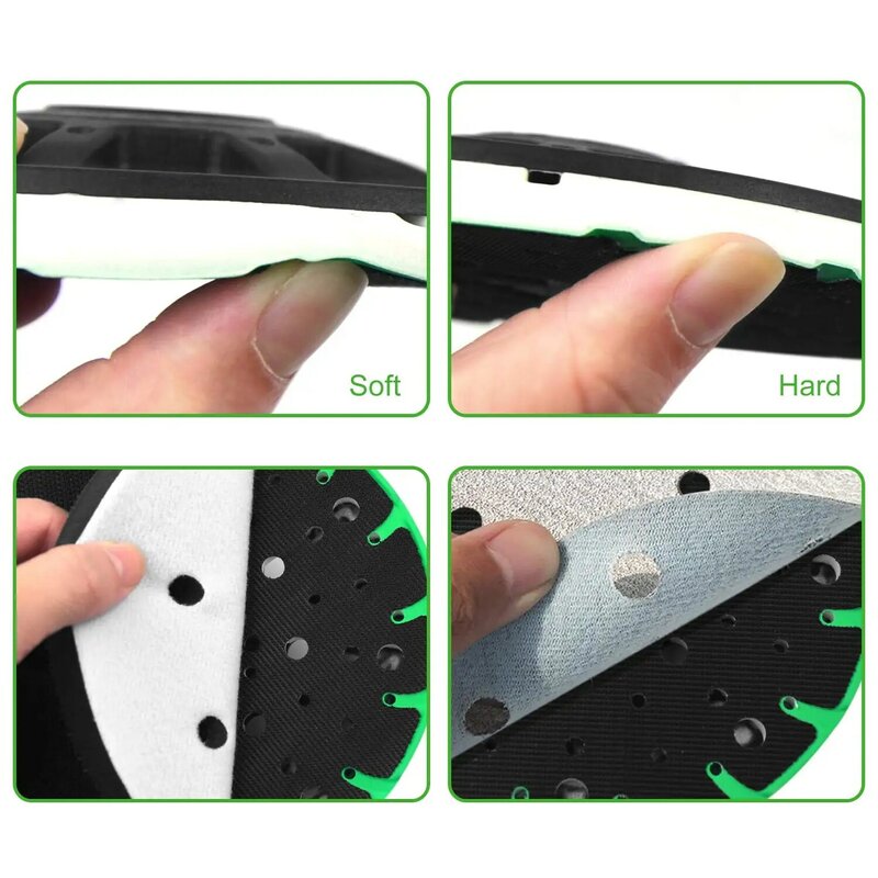 6 Inci 48 Lubang Back-Up Sanding Pad M8 dan 5/16-24 "Thread untuk Hook Loop Sanding Disc Dust Free Grinding Pad untuk Feshook Sander