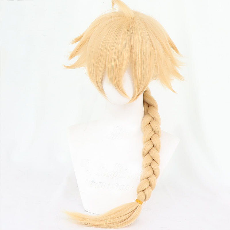 Genshin Impact Traveler Cosplay Aether Lumine Blond peruka Cosplay Anime peruki żaroodporne peruki syntetyczne Halloween dla dziewczynek