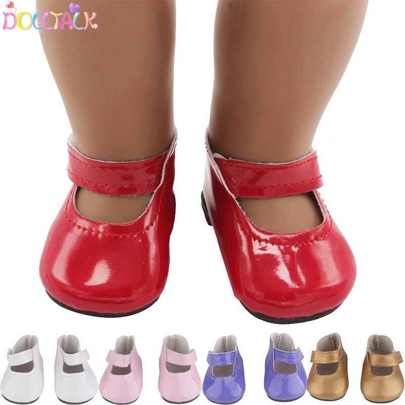 Chaussures de poupée en cuir PU américain de 18 pouces, petites chaussures fraîches blanches de 43 cm 7cm pour poupée de fille BJD blyth 1/3