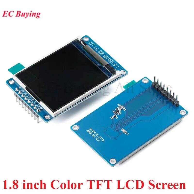 1.8 인치 HD IPS TFT LCD 디스플레이 SPI 컬러 스크린 모듈, 1.8 인치, 128x160, 128x160, 풀 뷰 디스플레이, ST7735 드라이버, DC3.3V 커넥터