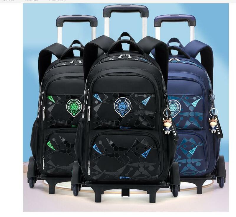 Школьный рюкзак с колесами для мальчиков, школьные сумки на колесиках, студенческие Детские рюкзаки на колесиках
