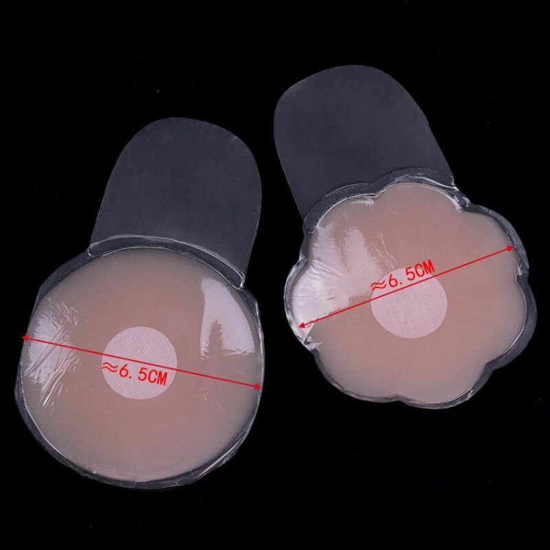 1 Pair Self Adhesive Silicone Magic Instant Lift Up Tape Reusable Women Nipple Cover Chest Push Up Pads Invisible Chest